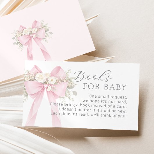 Pink Coquette Bow Books for baby Informatiekaartje