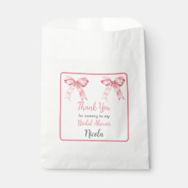 Pink Coquette Bow Bridal Shower Bedankzakje
