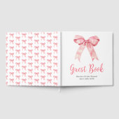 Pink Coquette Bow Bridal Shower Guest Book Gastenboek (Volledig)