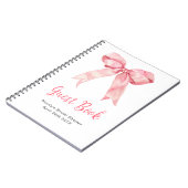 Pink Coquette Bow Bridal Shower Guest Book Notitieboek (Linkerzijde)