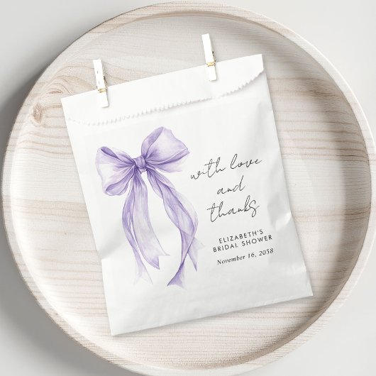 Pink Coquette Bow Bridal Shower Thank You Bedankzakje