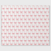 Pink Coquette Bow Cadeaupapier (Vlak)