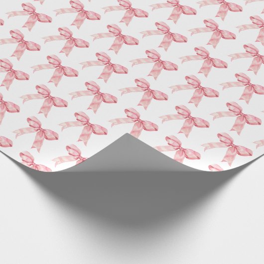 Pink Coquette Bow Cadeaupapier (Hoek)