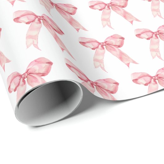 Pink Coquette Bow Cadeaupapier (Rol Hoek)