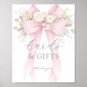 Pink Coquette Bow Cards and gifts Eucalyptus Poster (Voorkant)
