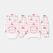 Pink Coquette Bow Cherry First Birthday Party Bedankdoosjes (Uitgevouwen)
