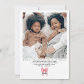 Pink Coquette Bow Christmas Winter 5 Photo Feestdagenkaart (Achterkant)