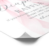 Pink Coquette Bow Diaper raffle Baby shower Poster (Hoek)