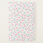 Pink Coquette Bow Floral Pattern Custom Name Planner (Achterkant)