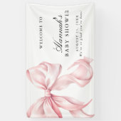 Pink Coquette Bow Girl Baby Shower Welcome Sign Spandoek (Verticaal)