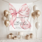 Pink Coquette Bow Girl Baby Shower Welcome Sign Wandkleed