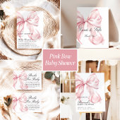 Pink Coquette Bow Girl Baby Shower Welcome Sign Wandkleed