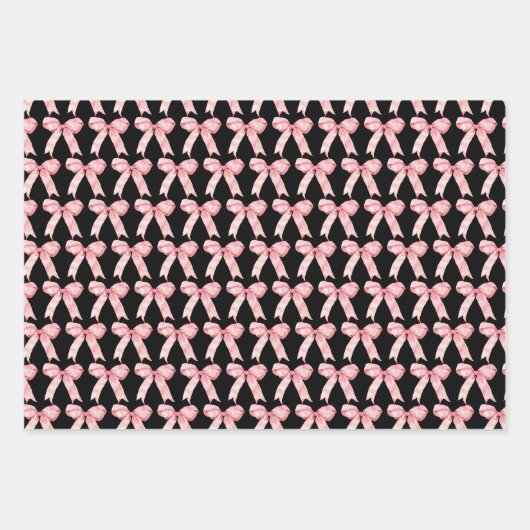 Pink Coquette Bow Inpakpapier Vel (Voorkant 3)