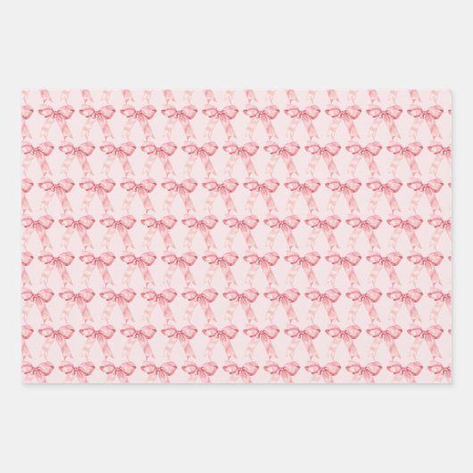 Pink Coquette Bow Inpakpapier Vel (Voorkant 2)