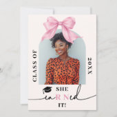 Pink Coquette Bow Nurse 4-Photo Graduation Kaart (Voorkant)