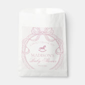 Pink Coquette Bow Rocking Hors Baby Shower Dessert Bedankzakje (Voorkant)