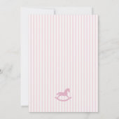 Pink Coquette Bow Rocking Horse Baby Advice Card Kaart (Achterkant)