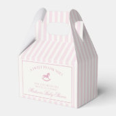 Pink Coquette Bow Rocking Horse Baby Shower Bedankdoosjes (Achterkant)