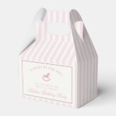 Pink Coquette Bow Rocking Horse Birthday Favor Box Bedankdoosjes (Achterkant)