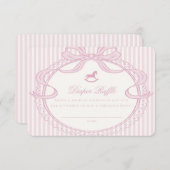 Pink Coquette Bow Rocking Horse Diaper Raffle Card Informatiekaartje (Voorkant / Achterkant)