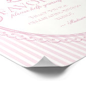 Pink Coquette Bow Rocking Horse Favors Sign Poster (Hoek)