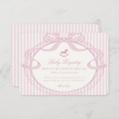 Pink Coquette Bow Rocking Horse Registry Informatiekaartje (Voorkant / Achterkant)