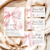 Pink Coquette Bow Shower Thank You Card Bedankkaart