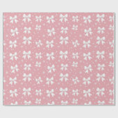 Pink Coquette Bow Snowflake Christmas Cadeaupapier (Vlak)