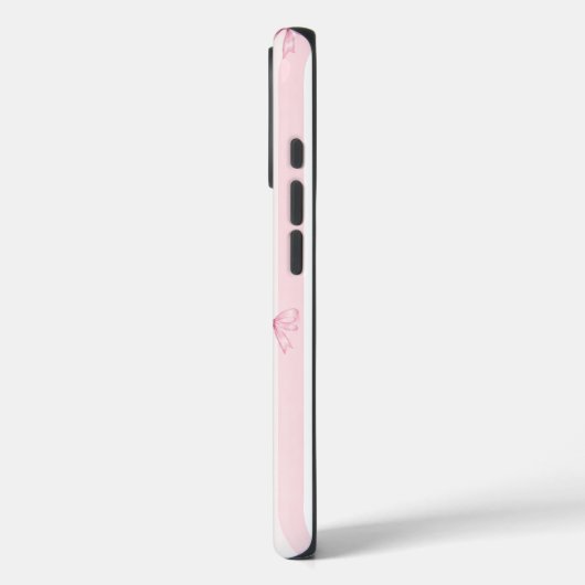 Pink Coquette Bow Stripes iPhone 16 Pro Case. Case-Mate iPhone Case (Achterkant / Links)