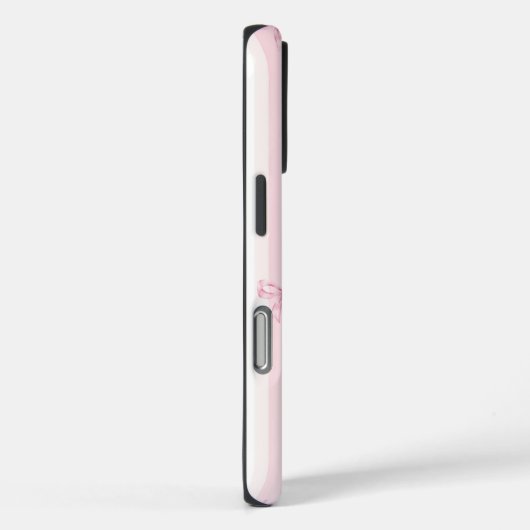 Pink Coquette Bow Stripes iPhone 16 Pro Case. Case-Mate iPhone Case (Achterkant / Rechts)