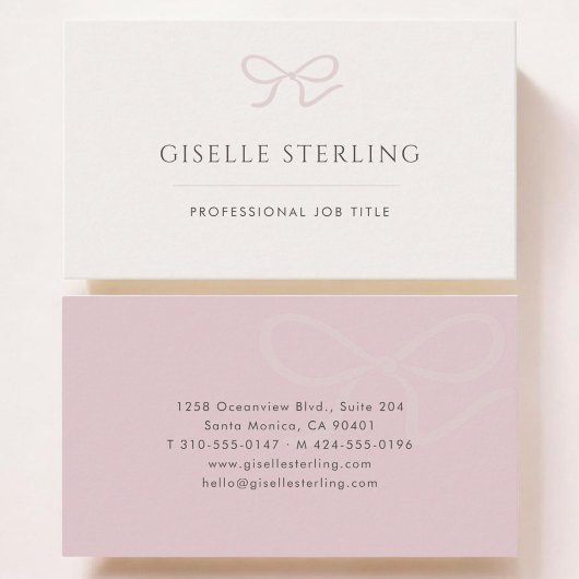 Pink Coquette Bow Visitekaartje