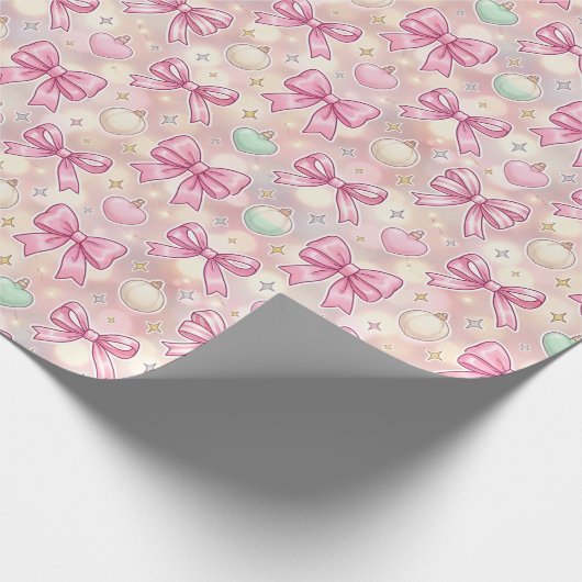 Pink Coquette Candy Cane Cadeaupapier (Hoek)