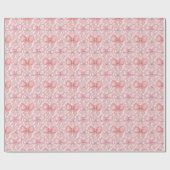Pink Coquette Candy Cane Cadeaupapier (Vlak)