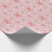 Pink Coquette Candy Cane Cadeaupapier (Hoek)