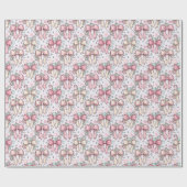 Pink Coquette Candy Cane Cadeaupapier (Vlak)