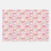 Pink Coquette Candy Cane Inpakpapier Vel (Voorkant 2)