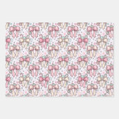 Pink Coquette Candy Cane Inpakpapier Vel (Voorkant)