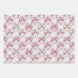 Pink Coquette Candy Cane Inpakpapier Vel