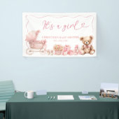 Pink Coquette Carriage Baby Shower Large Banner (Beurs)
