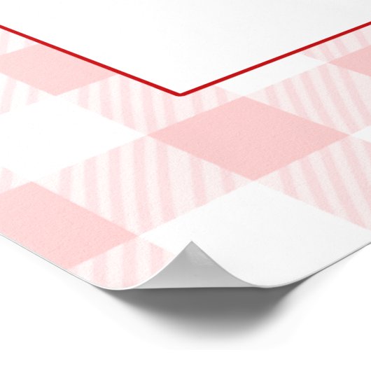 Pink Coquette Cherry on Top Baby Shower Welcome Poster (Hoek)