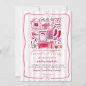 Pink Coquette Christmas Favorite Things Holiday Kaart (Voorkant)