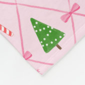 Pink Coquette Christmas Fleece Deken (Hoek)