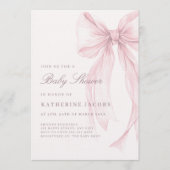 Pink Coquette Elegant Baby Shower Kaart (Voorkant)