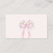 Pink Coquette Floral Bow Diaper raffle ticket  Informatiekaartje (Achterkant)