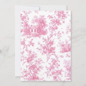 Pink Coquette Floral Toile Bridal Shower Kaart (Achterkant)