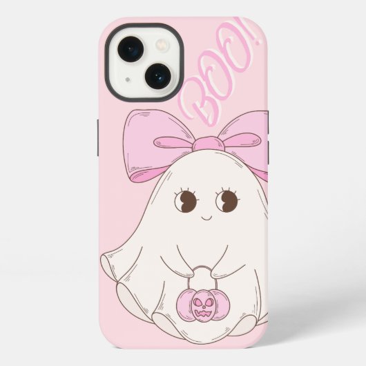 Pink Coquette Ghost iPhone Hoesje (Achterkant)