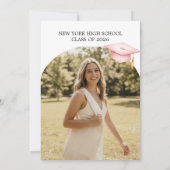Pink Coquette Graduation Photo Invitation Kaart (Achterkant)
