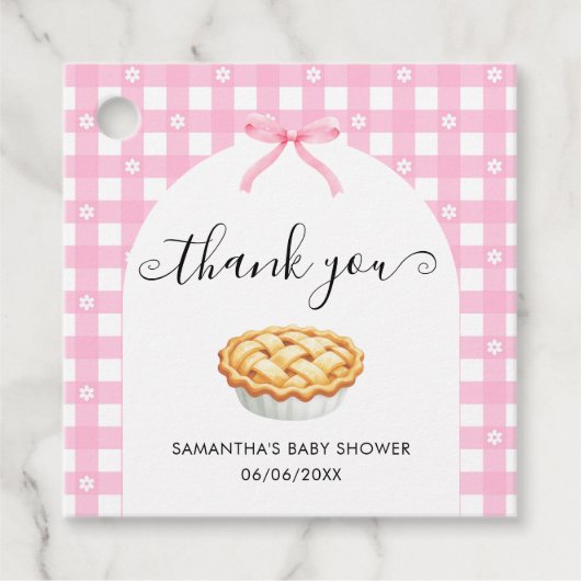 Pink Coquette Pie Baby Shower Thank You Bedankjes Labels (Voorkant)