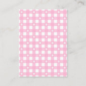 Pink Coquette Pie Diaper Raffle Informatiekaartje (Achterkant)