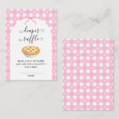 Pink Coquette Pie Diaper Raffle Informatiekaartje (Voorkant / Achterkant)